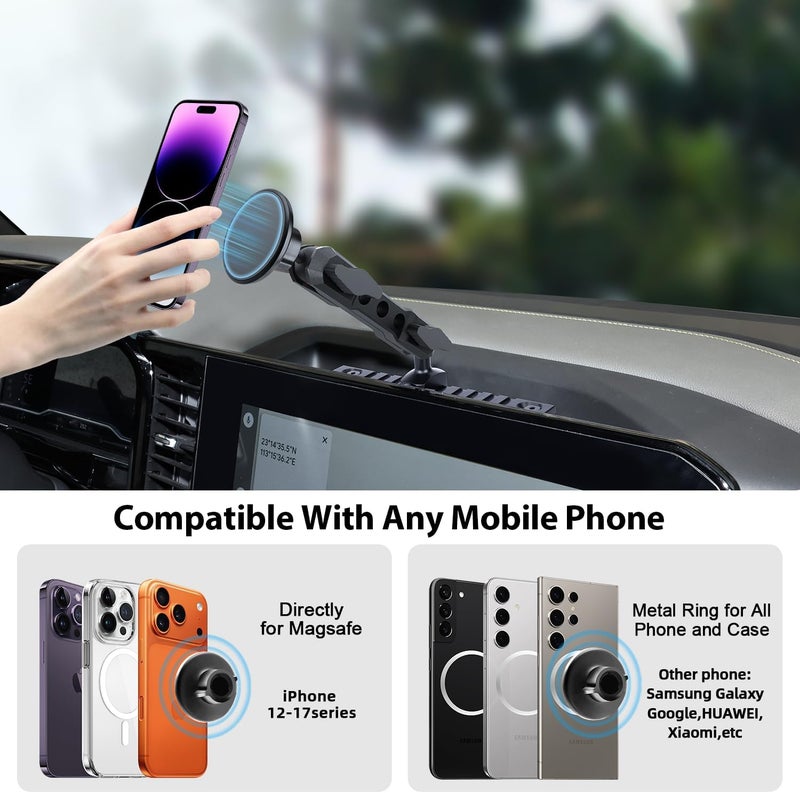 ZKJAYOE for 2022 2023 2024 2025 2026 Chevrolet Silverado & GMC Sierra Phone Mount, 2022+ Chevy Silverado 1500/2500/3500 Magsafe Phone Holder, Only fit 13.4" Touchscreen, 2025 Silverado & Sierra Accessories - Image 3
